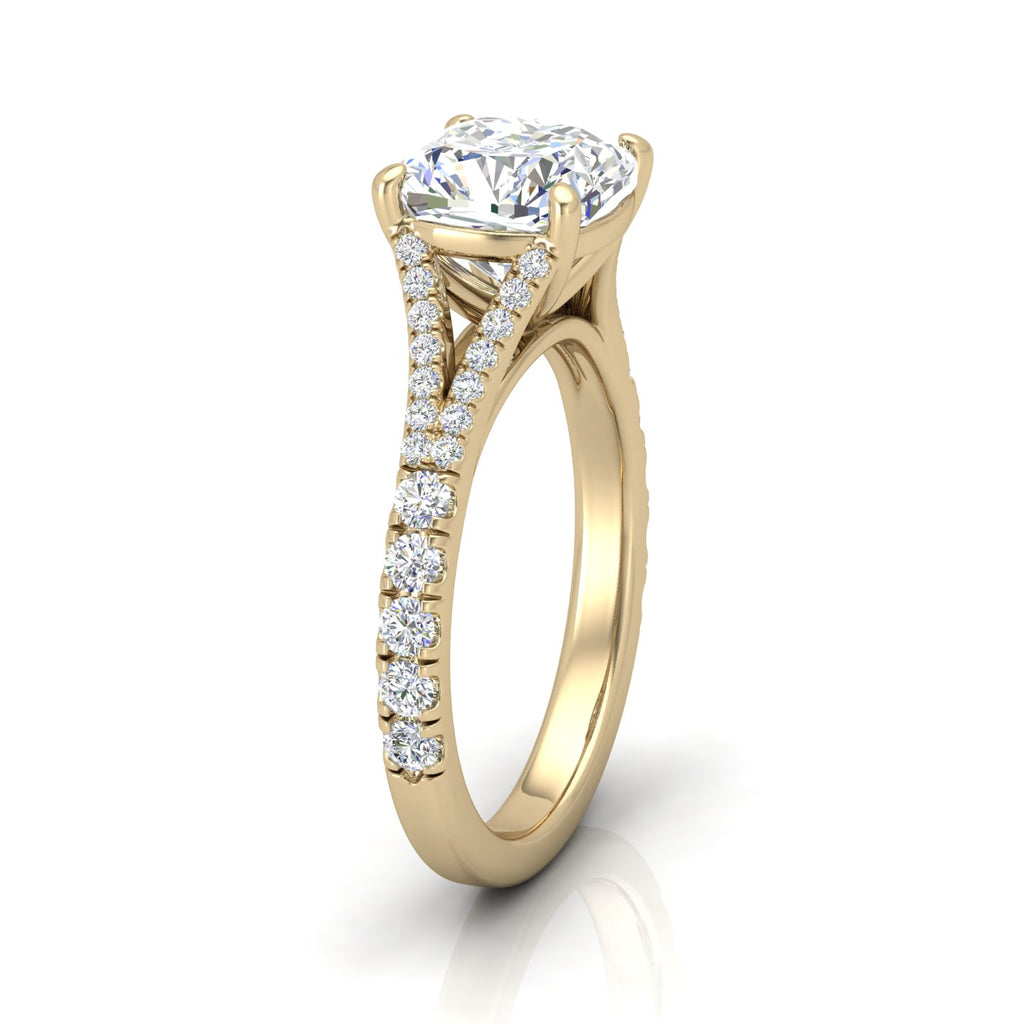 Julie Cushion Diamond Split Shank Engagement Ring