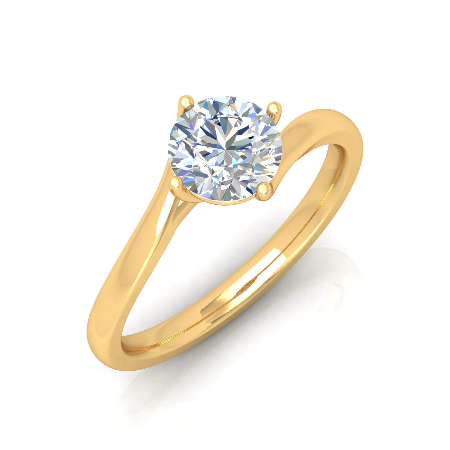 IGI Certified 1.00CT D/VS Classic Round Diamond Solitaire Engagement Ring In 18k Gold