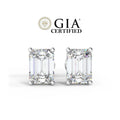 GIA Certified 2.00Ct E-F/VVS2 Emerald Diamonds Stud Earring In Platinum
