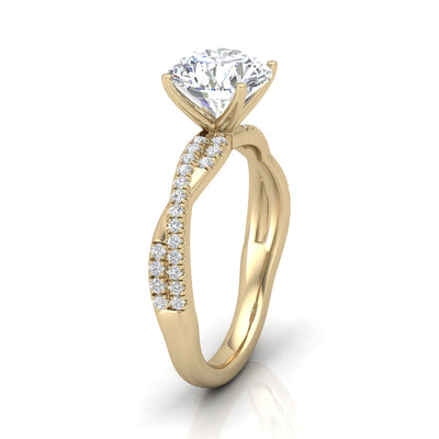 Vine Round Diamond Twisted Engagement Ring