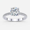 IGI Certified Lab Grown Round Diamond with Side-Stone Engagement Ring in Gold & Platinum - 1-5ct