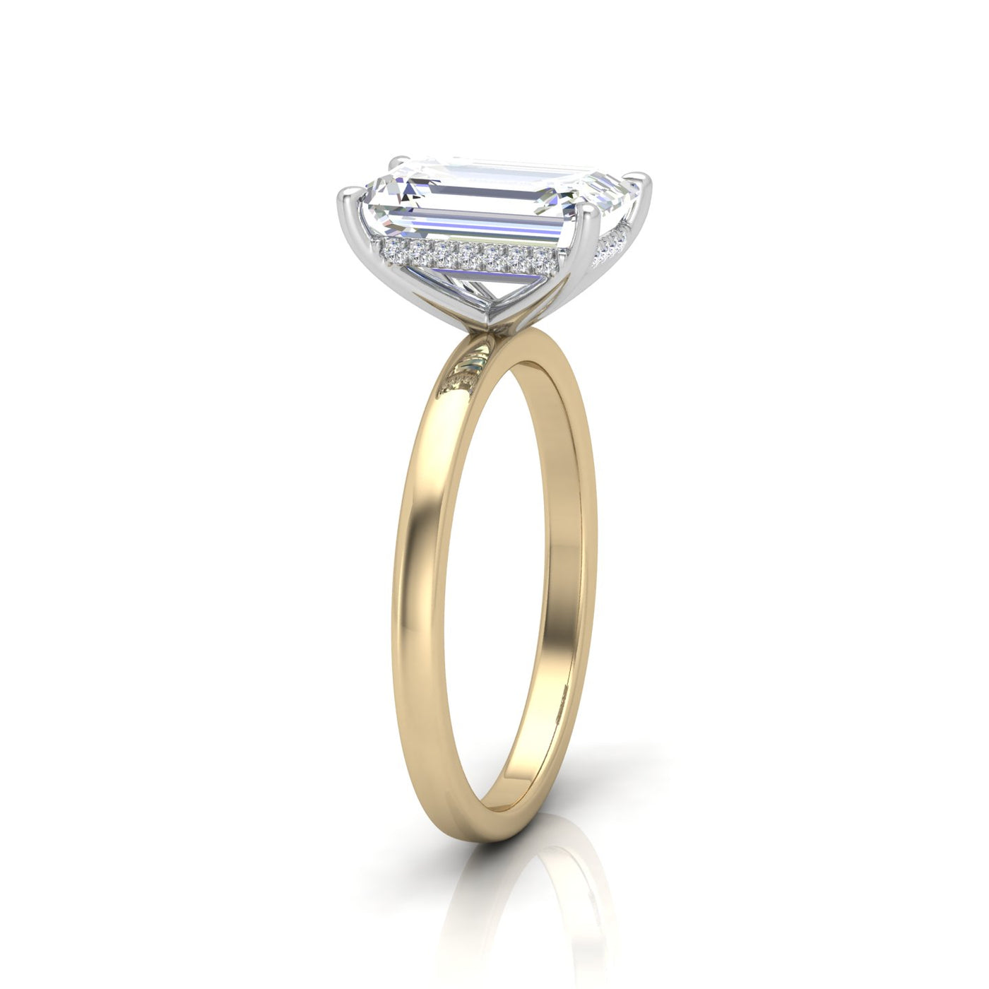 Classic Solitaire Hidden Halo Engagement Ring