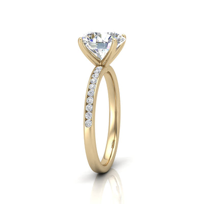 Channel Set Round Diamond Engagement Ring