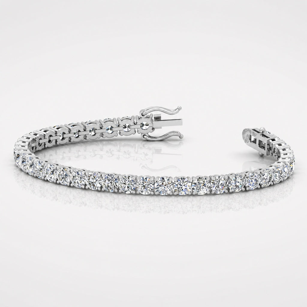 100% Natural 11.00 Carat Round Diamond D-E/VS Tennis Bracelet 950 Platinum