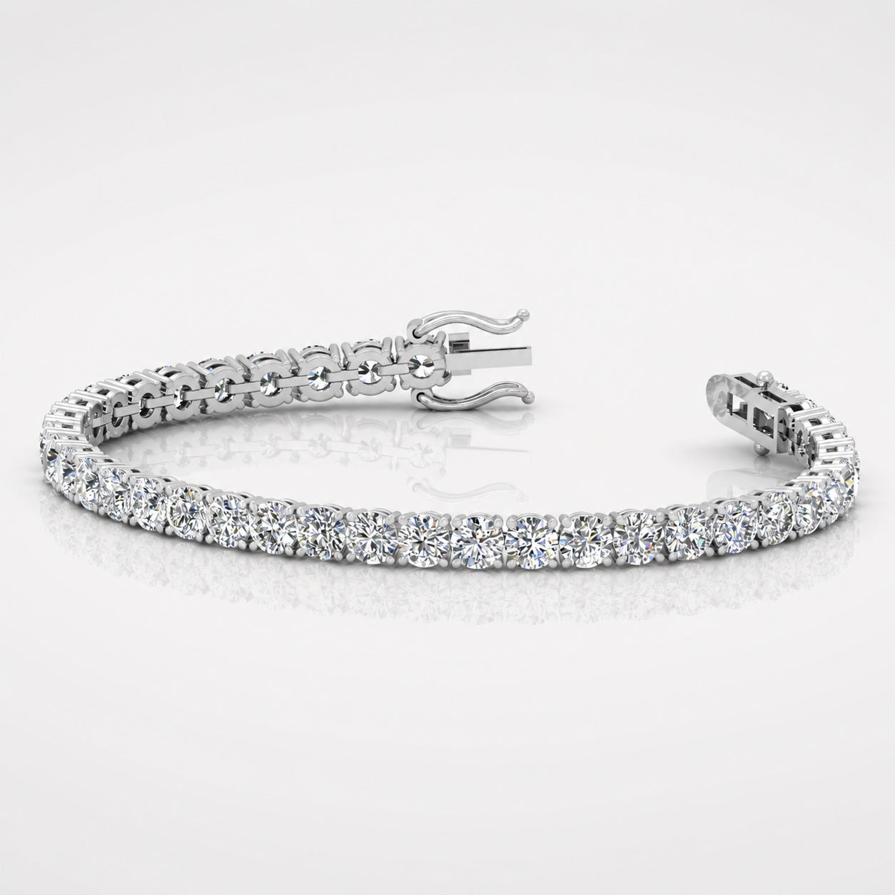 100% Natural 11.00 Carat Round Diamond D-E/VS Tennis Bracelet 950 Platinum