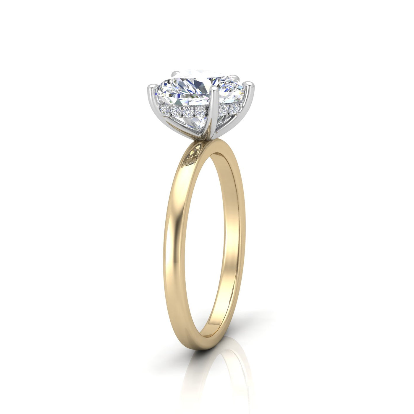 Classic Solitaire Hidden Halo Engagement Ring