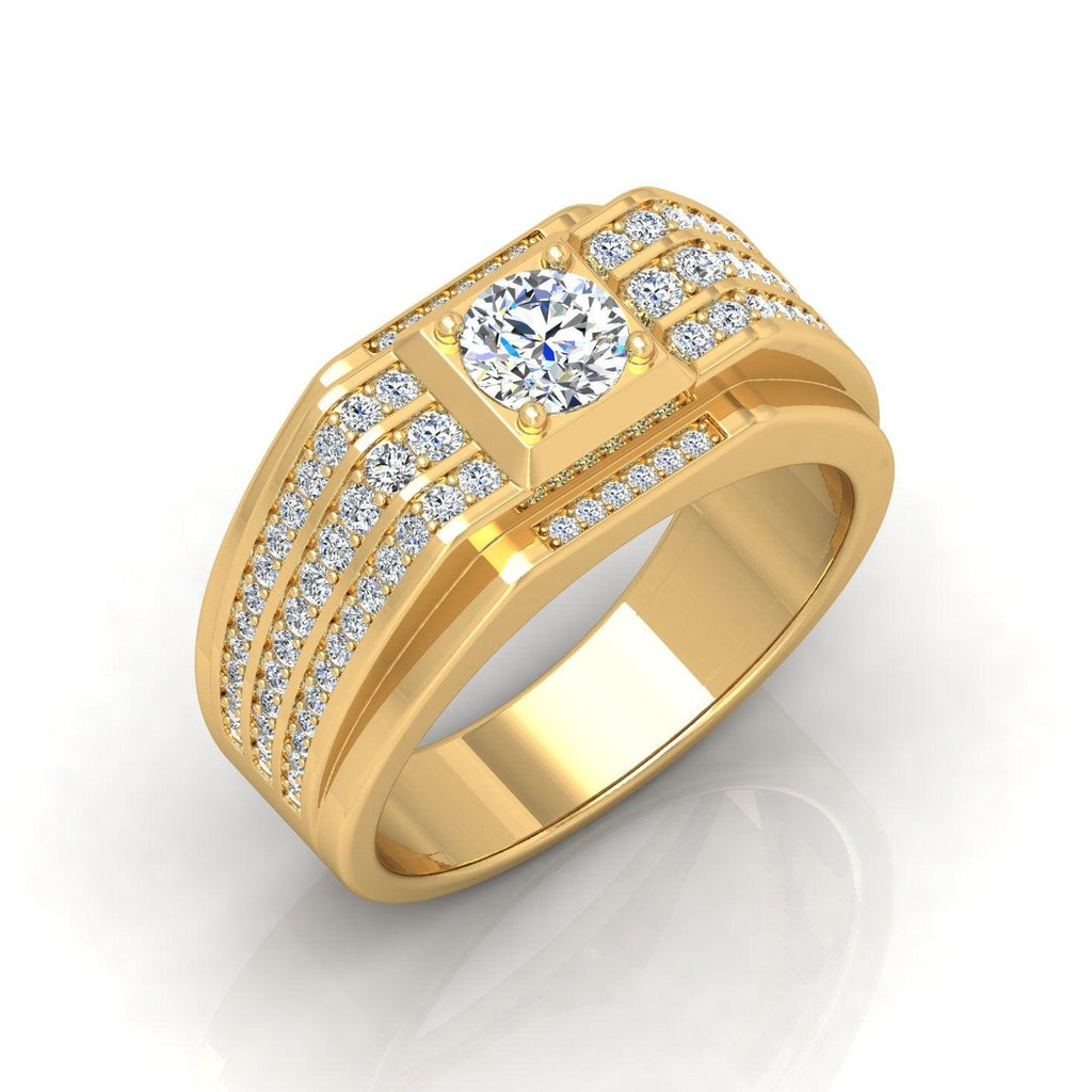 Certified 1.50ct Round Diamond Solitaire with Accents Engagement Ring for Him