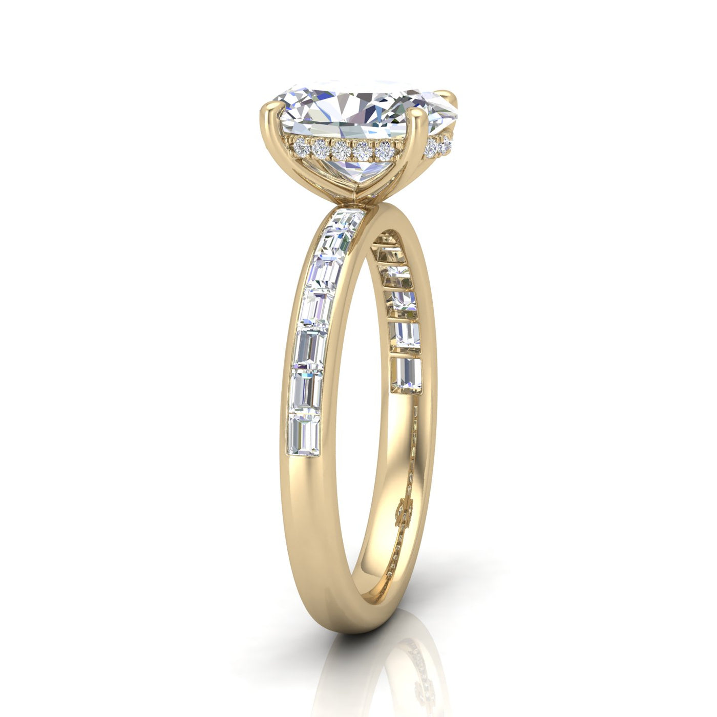 Classic Hidden Halo Channel Set Engagement Ring - Oval