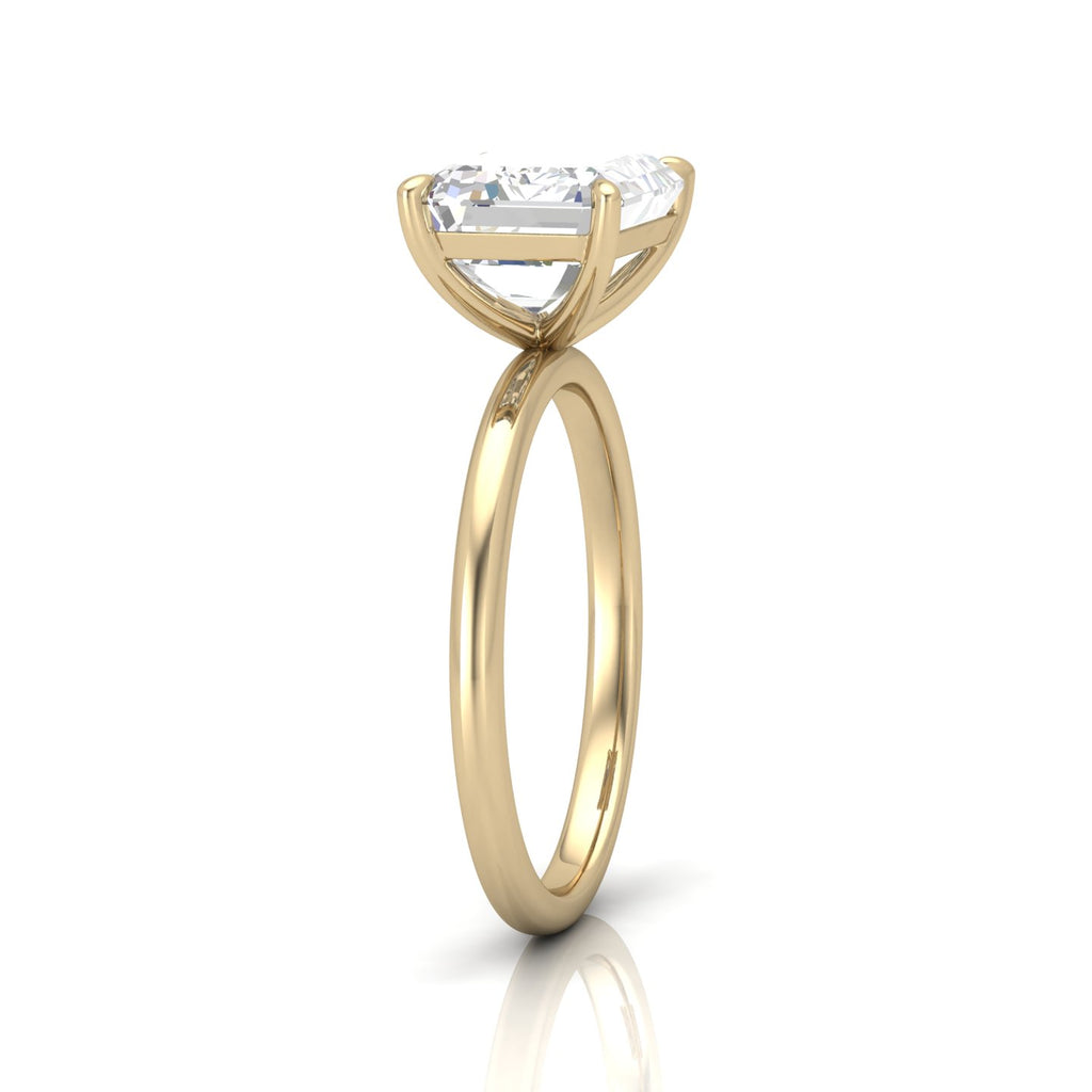 Classic East-West Solitaire Engagement Ring - Emerald