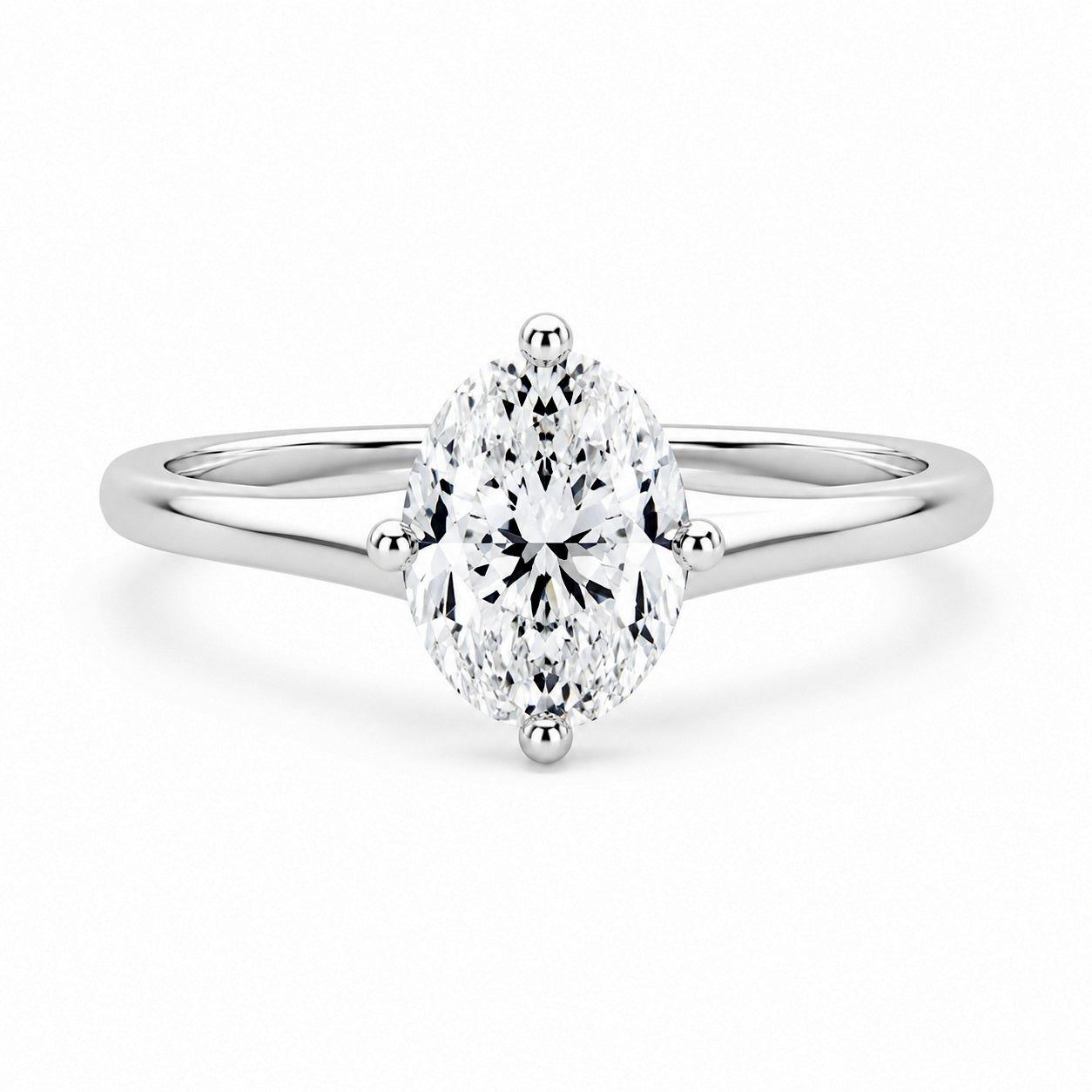 IGI Certified Oval Lab Grown Diamond Solitaire Ring