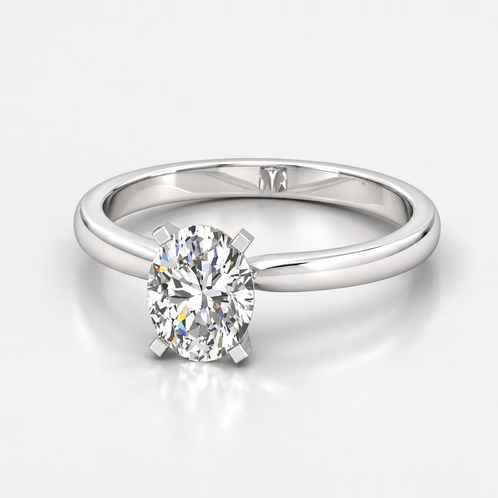 IGI Certified Oval Diamond 2.00Ct Solitaire Engagement Ring in Gold & Platinum