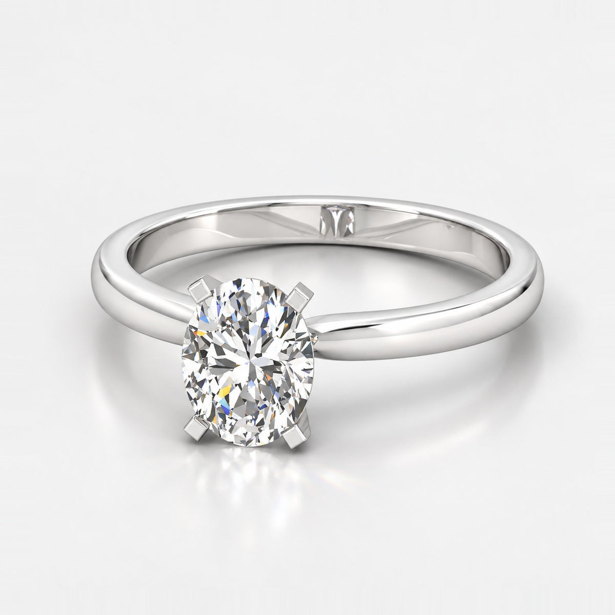IGI Certified Oval Diamond 2.00Ct Solitaire Engagement Ring in Gold & Platinum