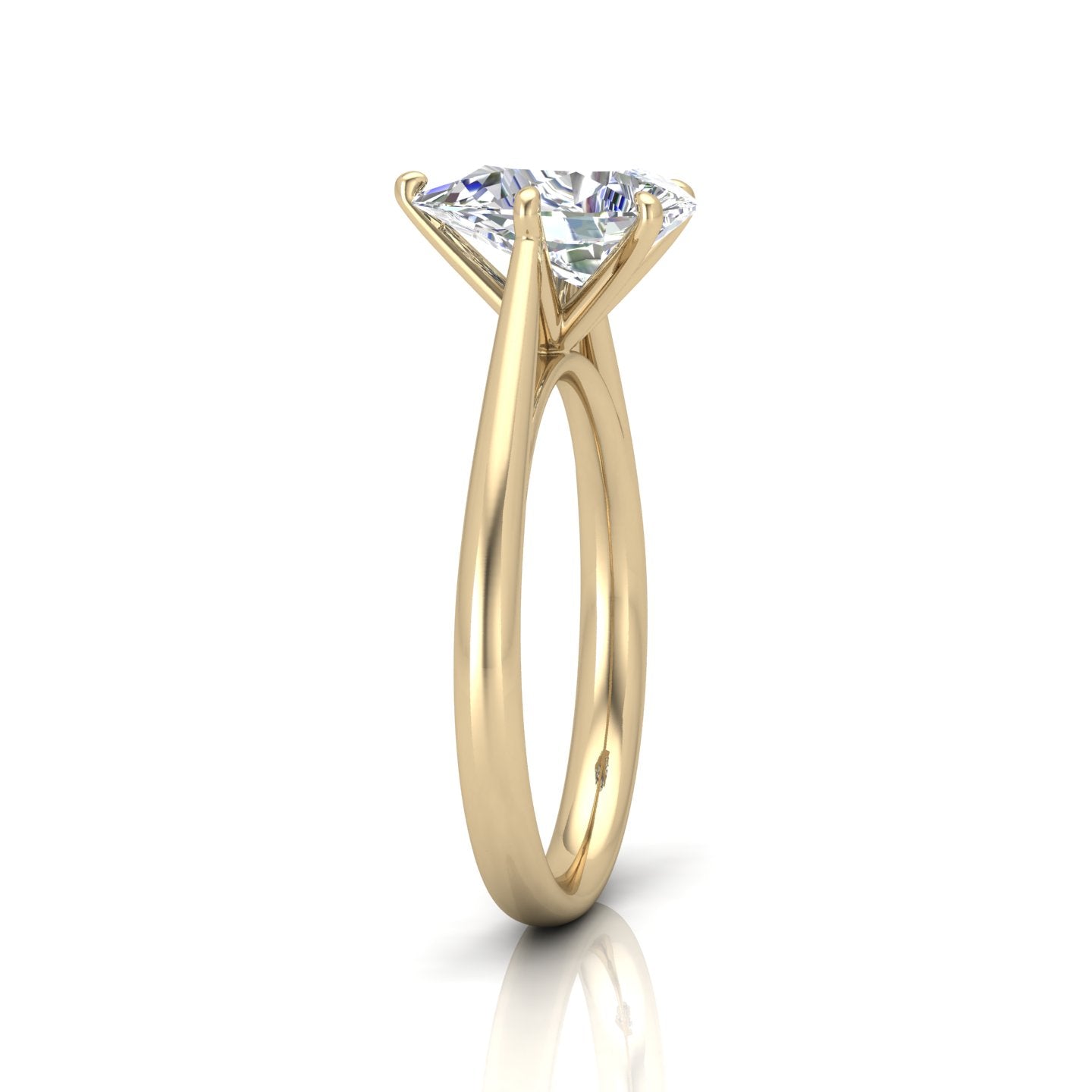 Pear Diamond Cathedral Solitaire Ring