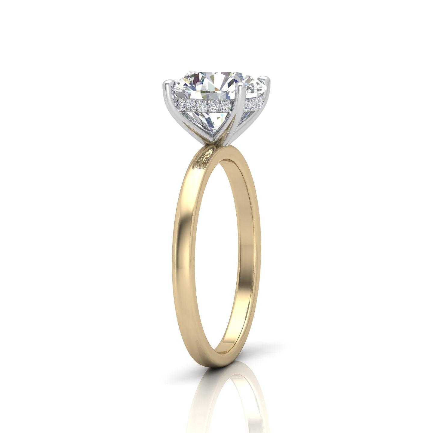 Classic Solitaire Hidden Halo Engagement Ring