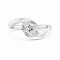 IGI Certified Oval Lab Grown Diamond Solitaire Bypass Engagement Ring