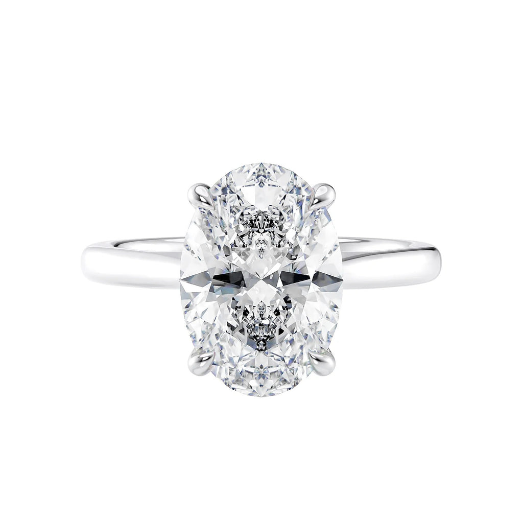 CLEARANCE ! IGI Certified E/VS 6.00Ct Lab Oval Diamond Solitaire Engagement Ring, Platinum / 18K Gold