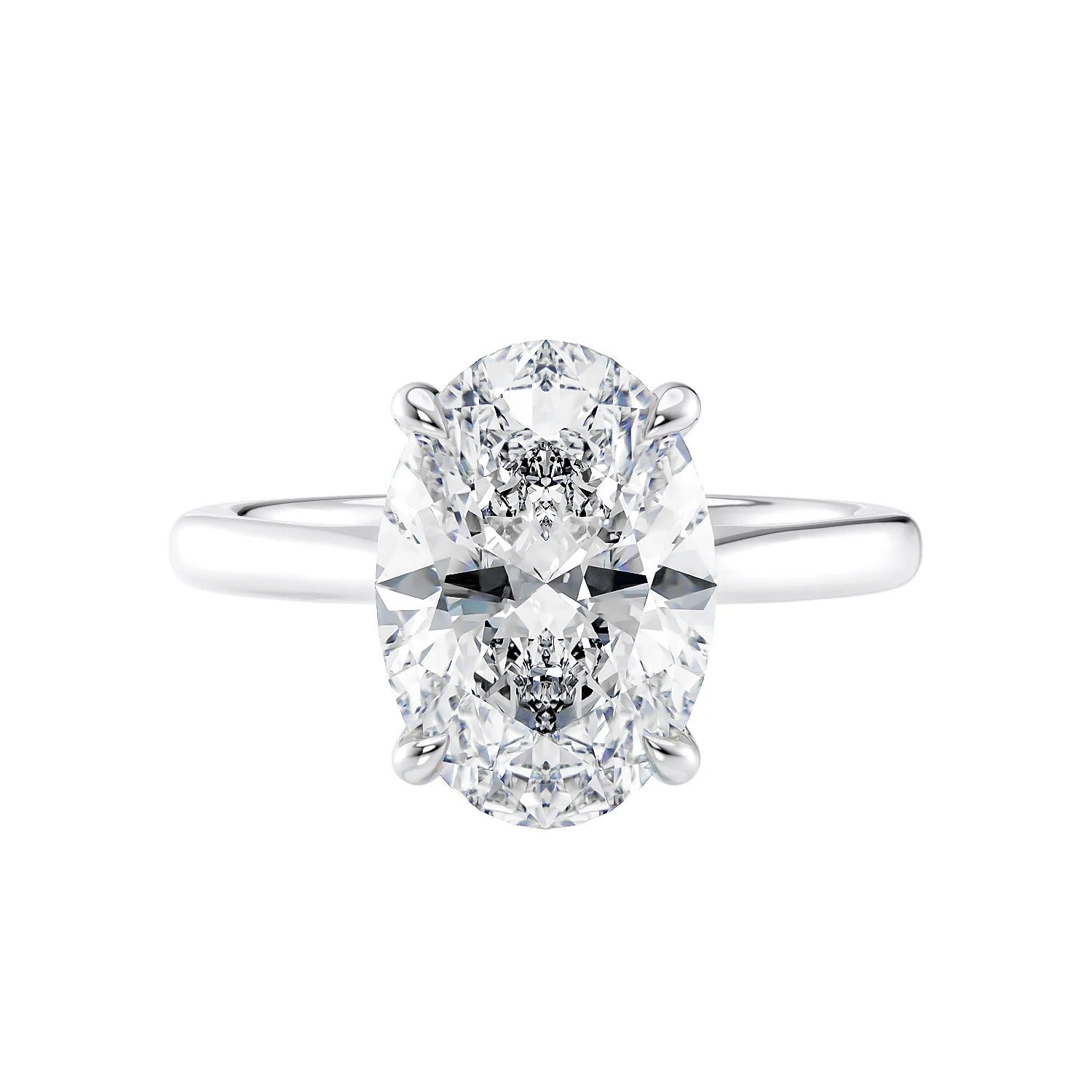 CLEARANCE ! IGI Certified E/VS 6.00Ct Lab Oval Diamond Solitaire Engagement Ring, Platinum / 18K Gold