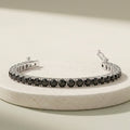 7.50Ct Round Black Diamond Tennis Bracelet in White Gold