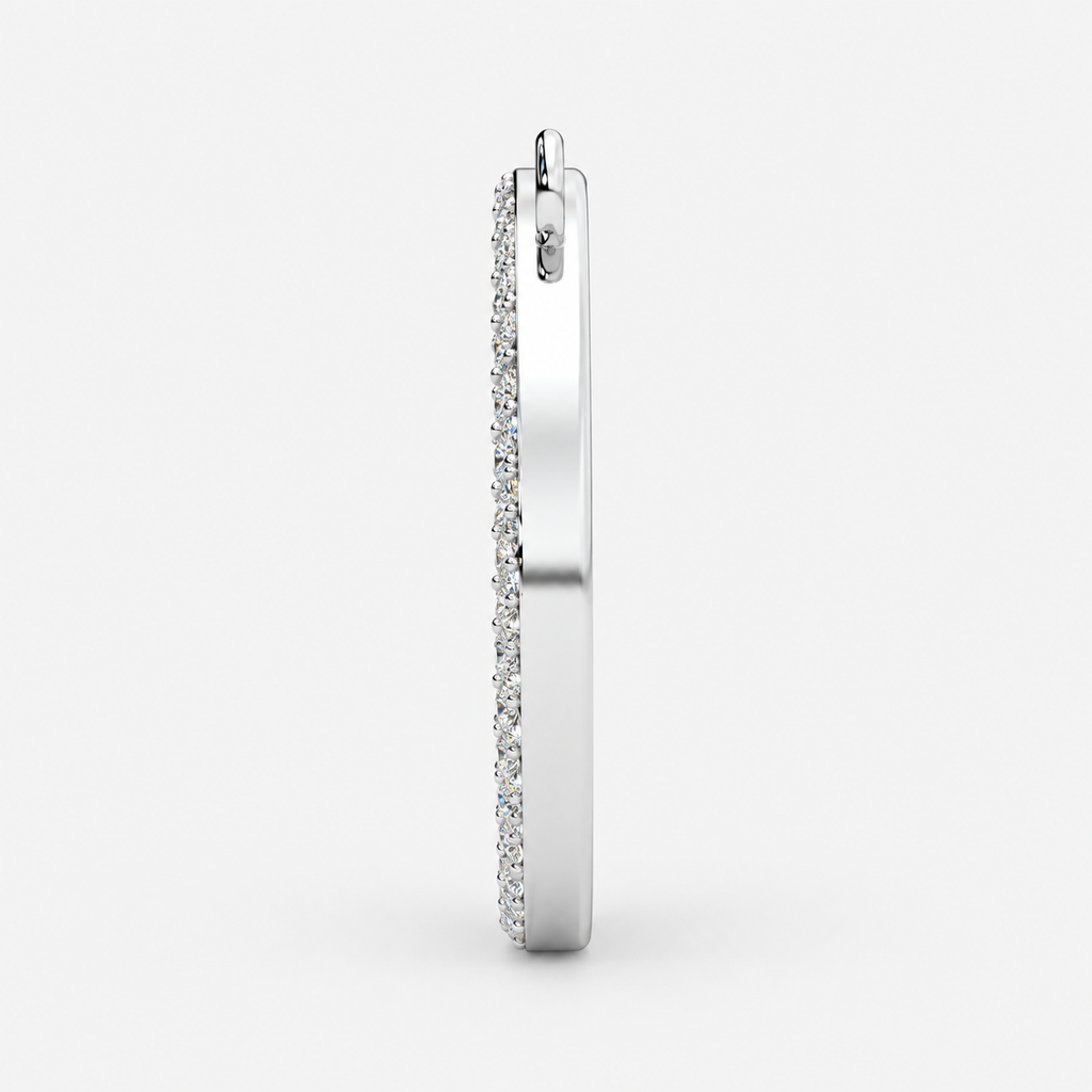 Round Natural Diamond Open Circle Necklace