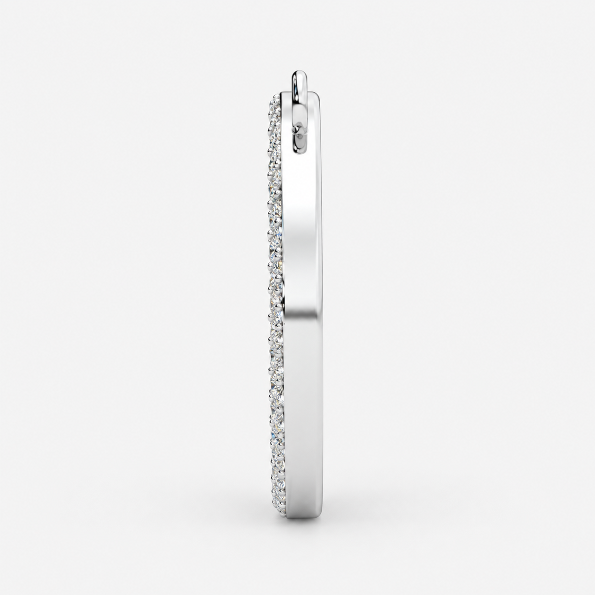 Round Natural Diamond Open Circle Necklace