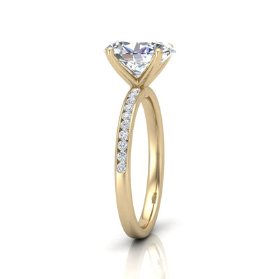 Channel Set Oval Diamond Engagement Ring