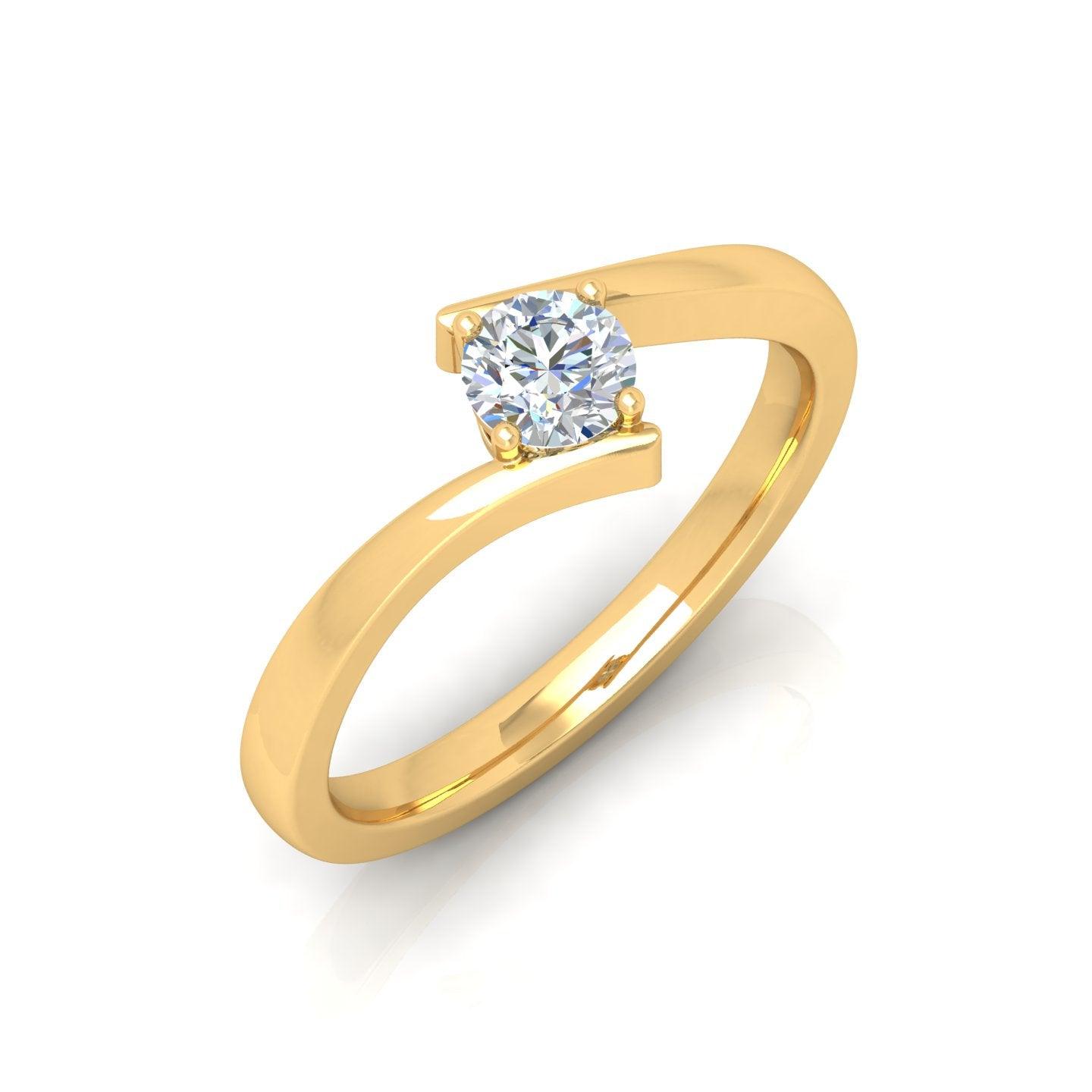 D/VVS 0.25 Carat Round Diamond Solitaire Engagement Ring - amadadiamonds