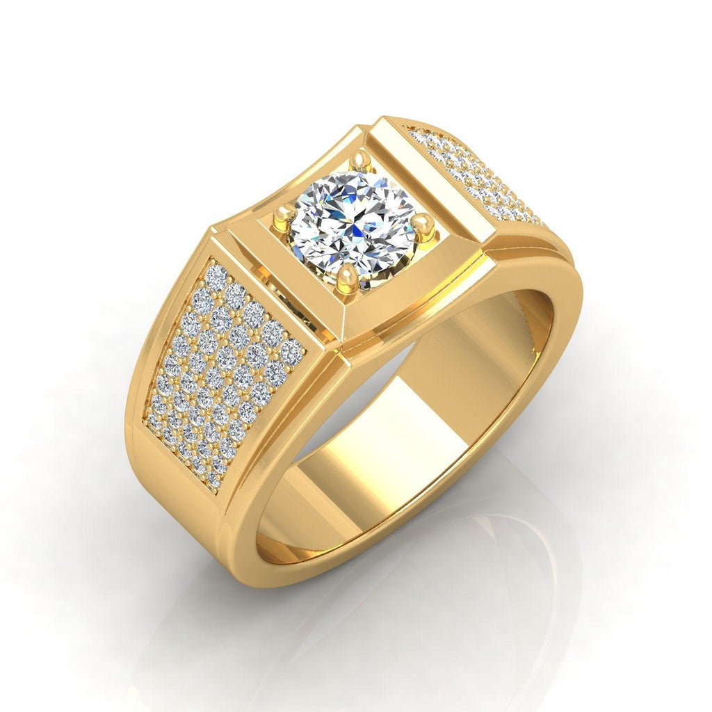 CERTIFIED F/VS 1.50CT ROUND DIAMOND SOLITAIRE WITH ACCENTS ENGAGEMENT RING FOR HIM