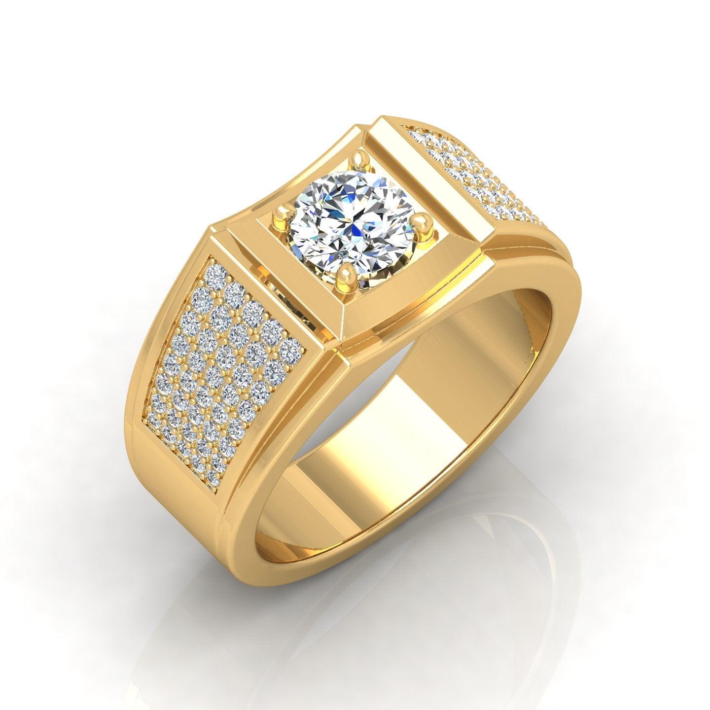 CERTIFIED F/VS 1.50CT ROUND DIAMOND SOLITAIRE WITH ACCENTS ENGAGEMENT RING FOR HIM
