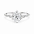 IGI Certified Oval Solitaire Lab Diamond Engagement Ring with Pavé Band