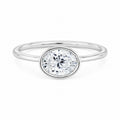 IGI Certified Oval Lab Grown Diamond Bezel Set Solitaire Ring
