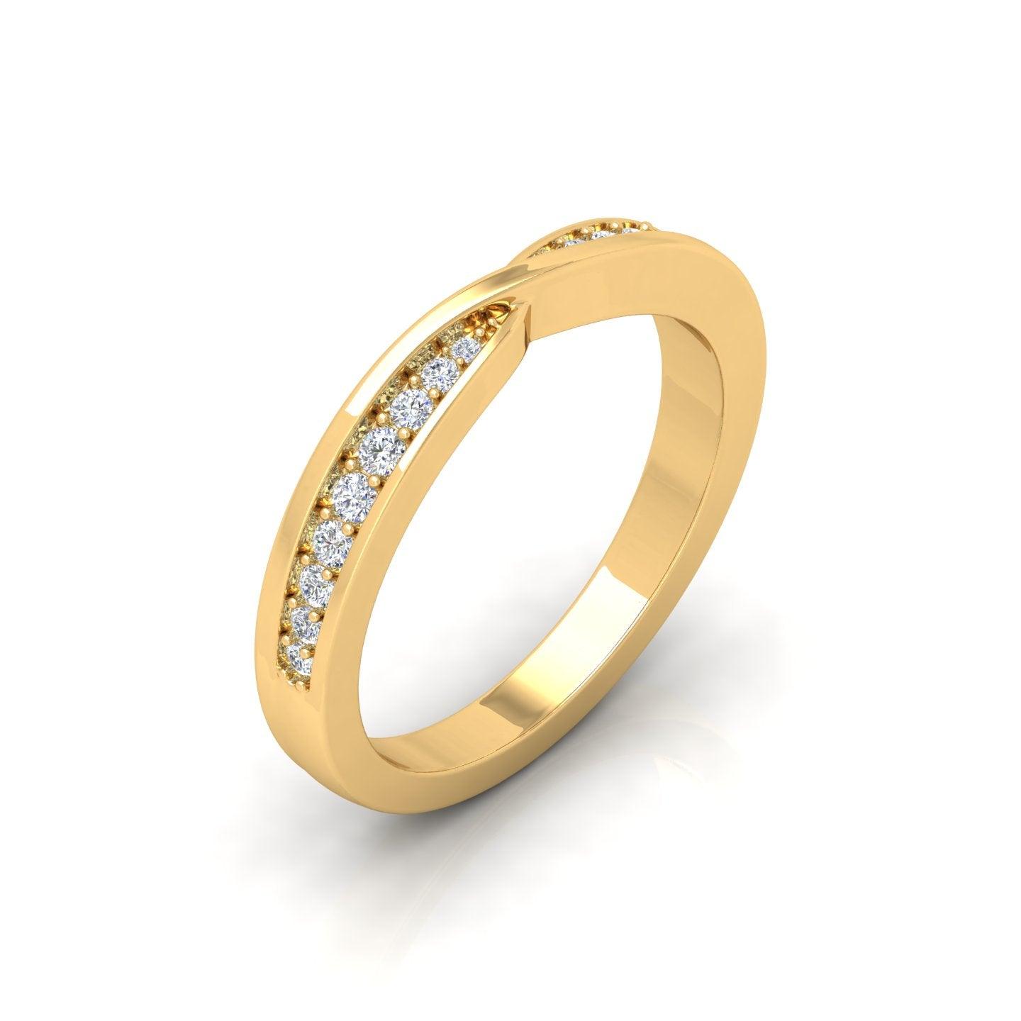 0.25 Carat D/VS Round Diamond Twisted Shank Designer Half Eternity Wedding Ring - amadadiamonds