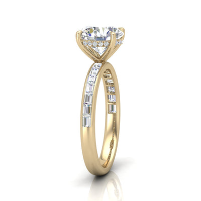 Classic Hidden Halo Channel Set Engagement Ring - Round