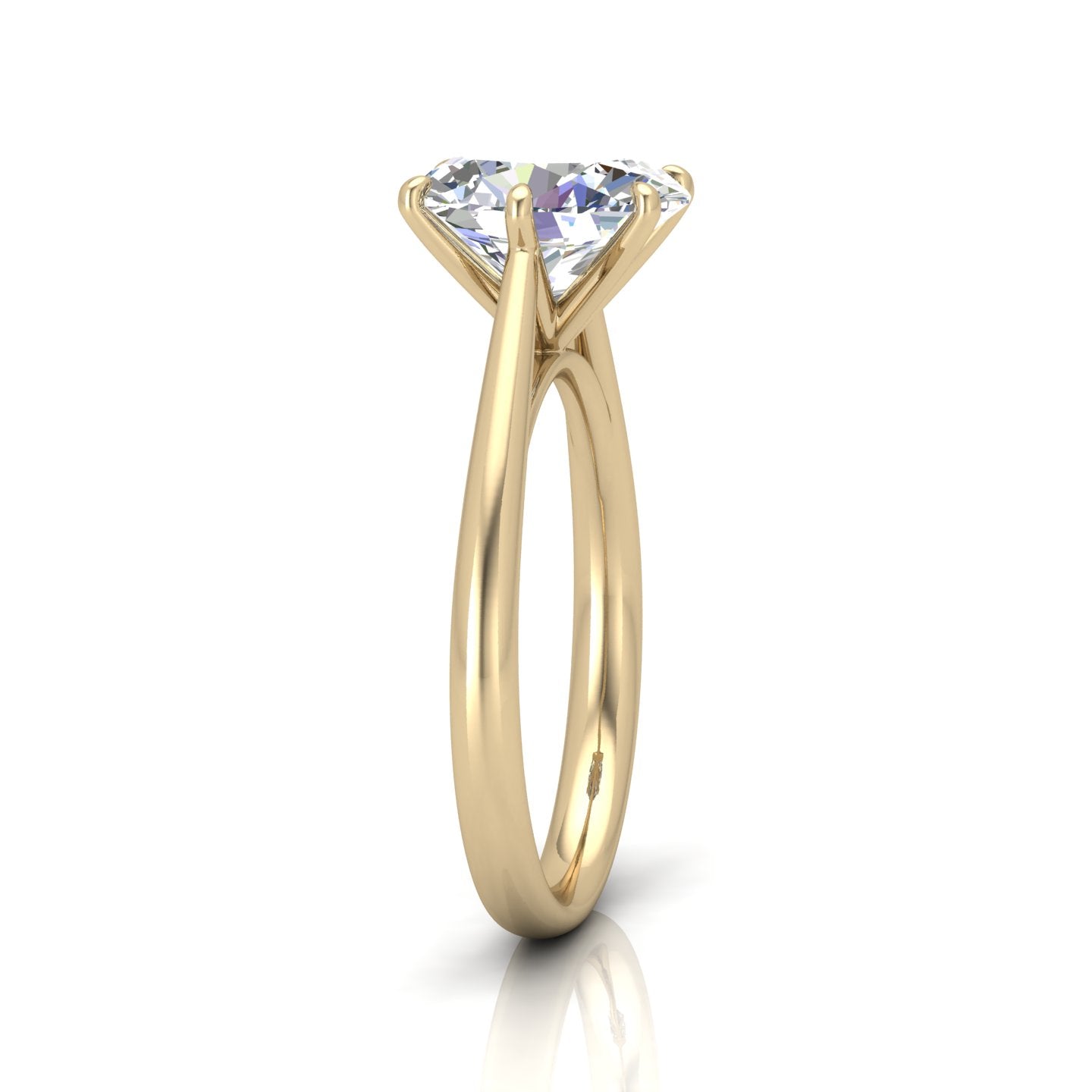 Oval Diamond Cathedral Solitaire Ring