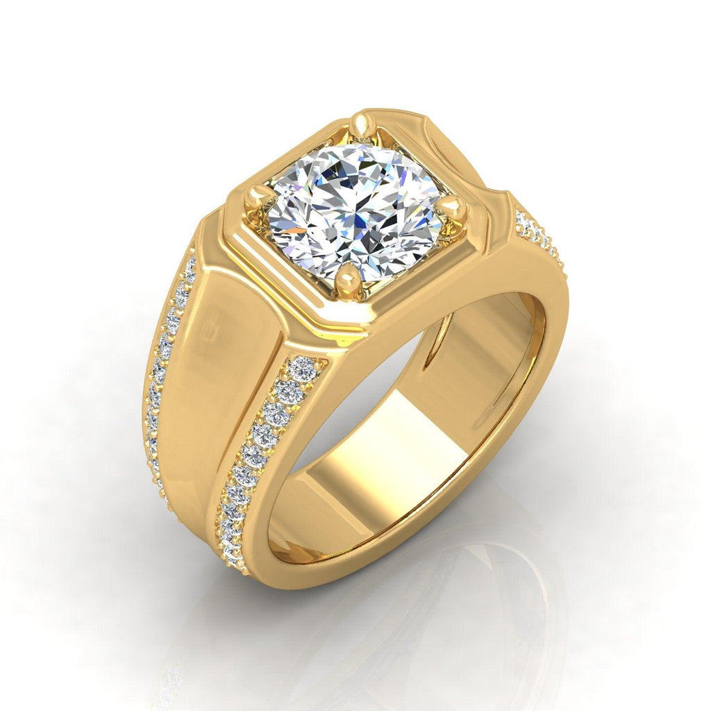 Certified F/VS 1.10Ct Single Diamond Mens Solitaire Ring