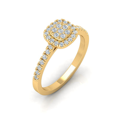 round diamond engagement ring in yellow gold