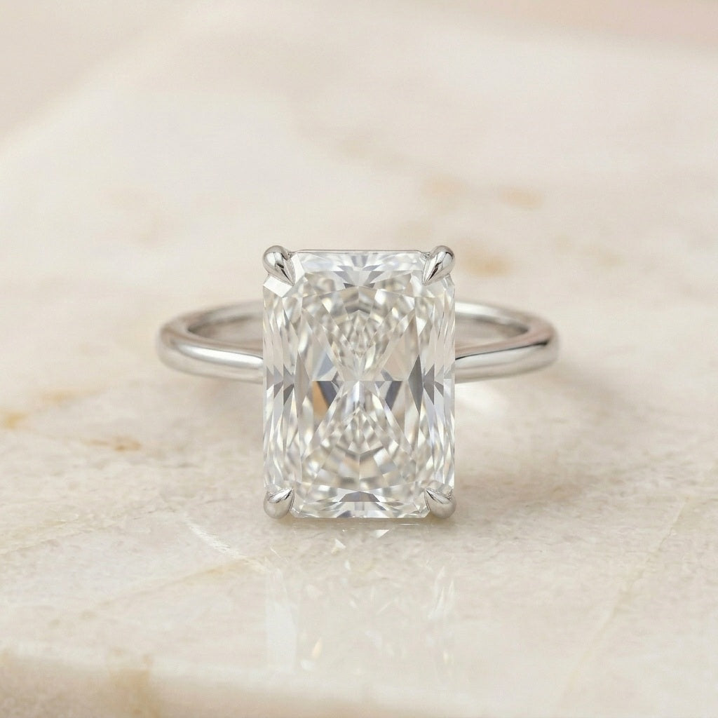 IGI Certified 8.50CT F/VS Radiant Lab Grown Diamond Engagement Ring