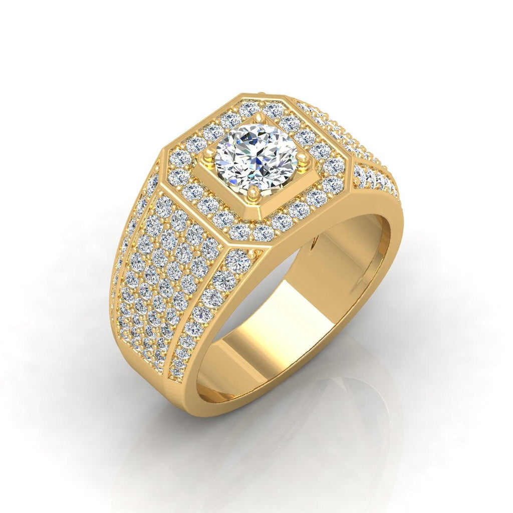 Certified F/VS 2.00Ct Round Diamond Mens Solitaire Ring