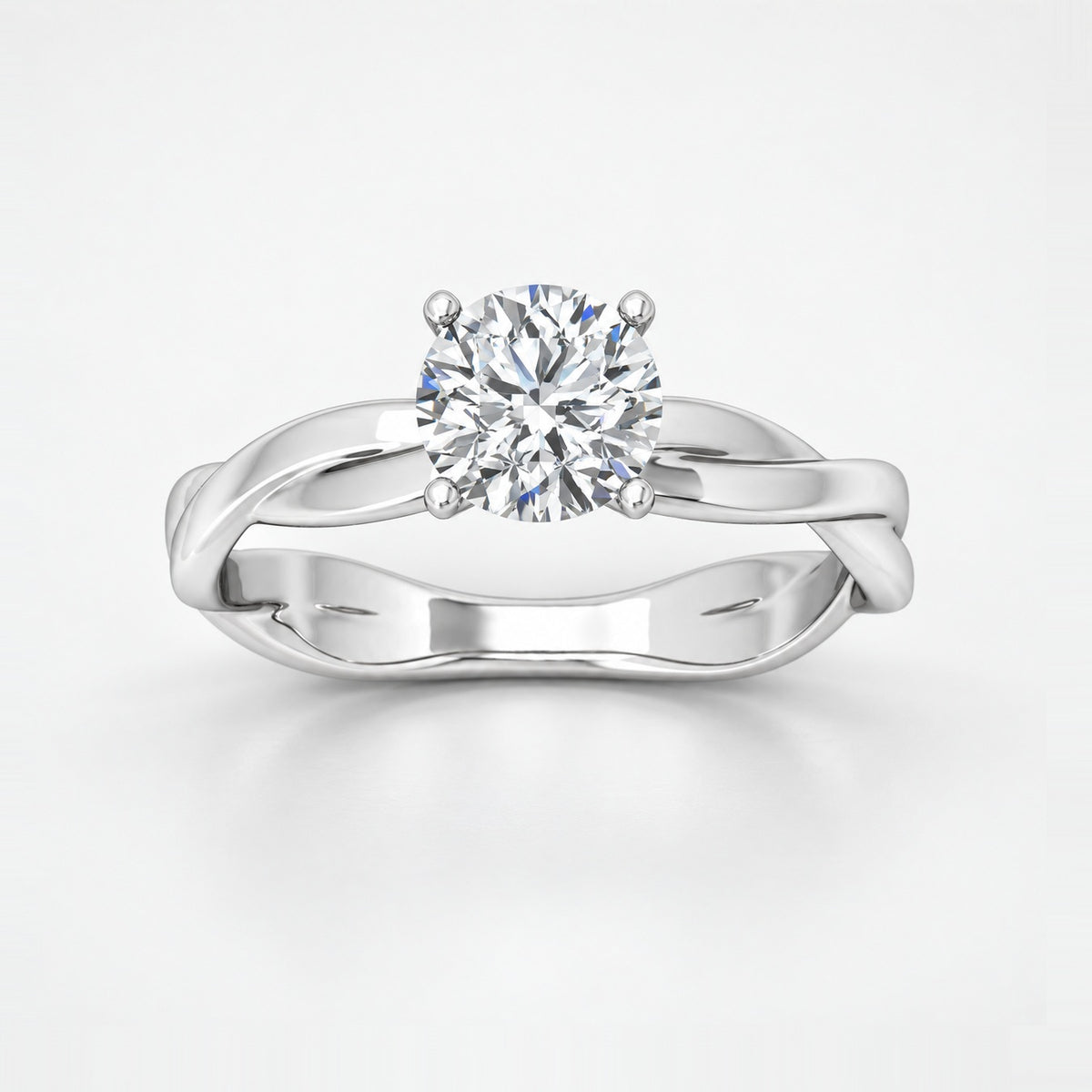 IGI Certified 2.00Ct Romantic Diamond Floral Asymmetrical Twist Engagement Ring in Gold & Platinum