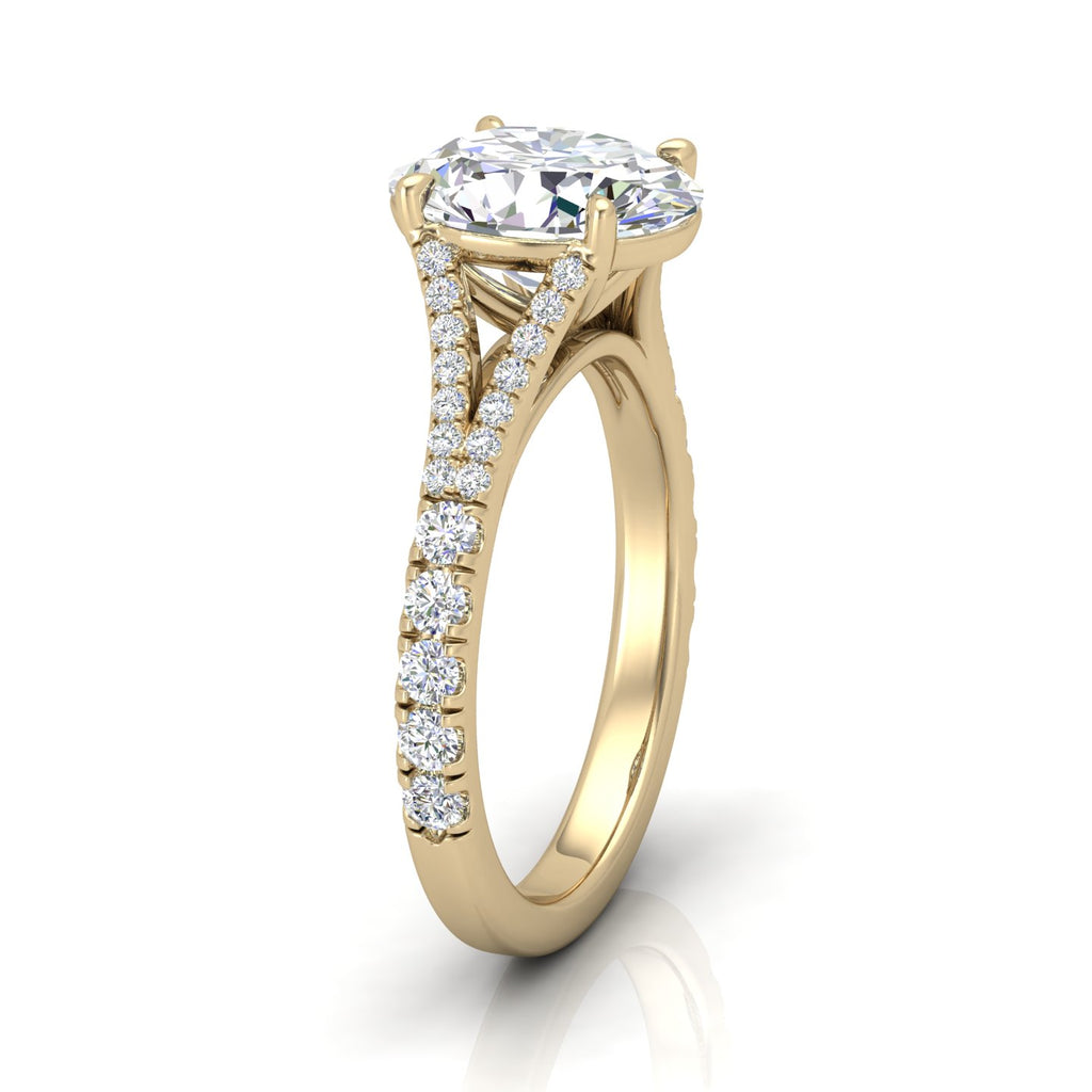 Julie Oval Diamond Split Shank Engagement Ring