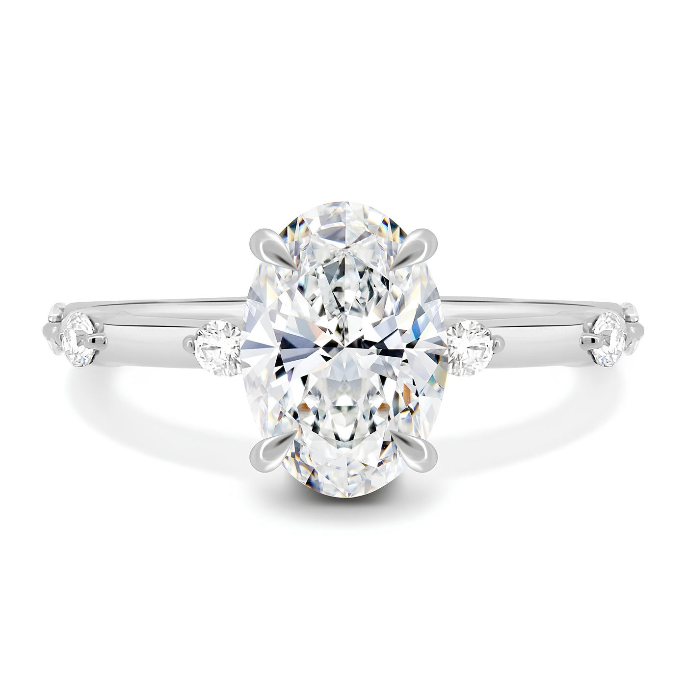IGI Certified 2.00Ct E/VS Oval With Side Diamond Engagement Ring In Platinum (950)