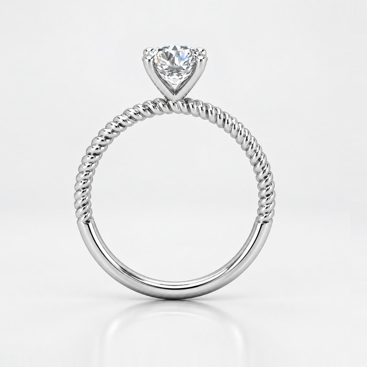 IGI Certified 1.00 Carat E/VS Cable Solitaire Engagement Ring in Gold & Platinum