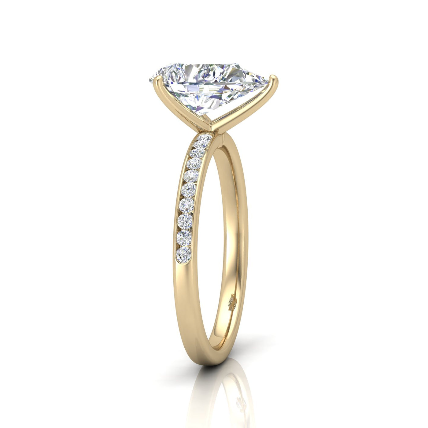 Channel Set Pear Diamond Engagement Ring