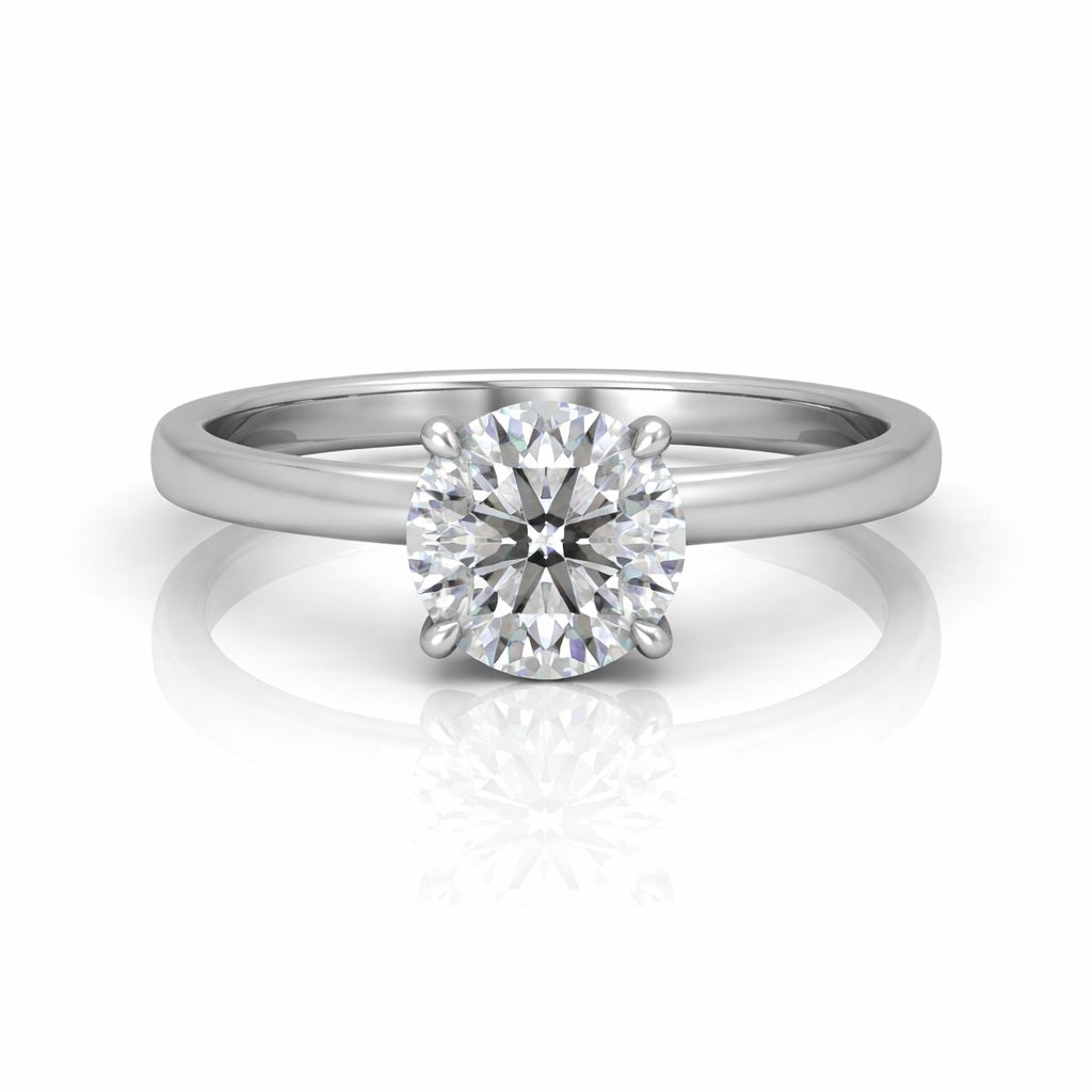 GIA Certified 1.10CT G/VS2 Round Diamond Hidden Halo Engagement Ring