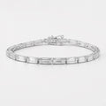 Bar-Set Baguette Lab-Grown Diamond Tennis Bracelet in Gold & Platinum (5–10ct)