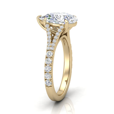 Julie Pear Diamond Split Shank Engagement Ring