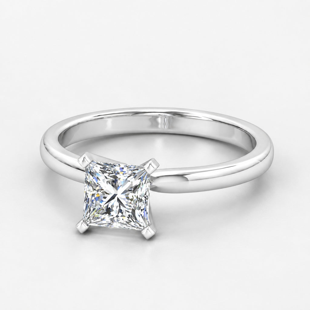 IGI Certified 2.00Ct Solitaire Engagement Women's Ring Princess Diamond in Gold & Platinum