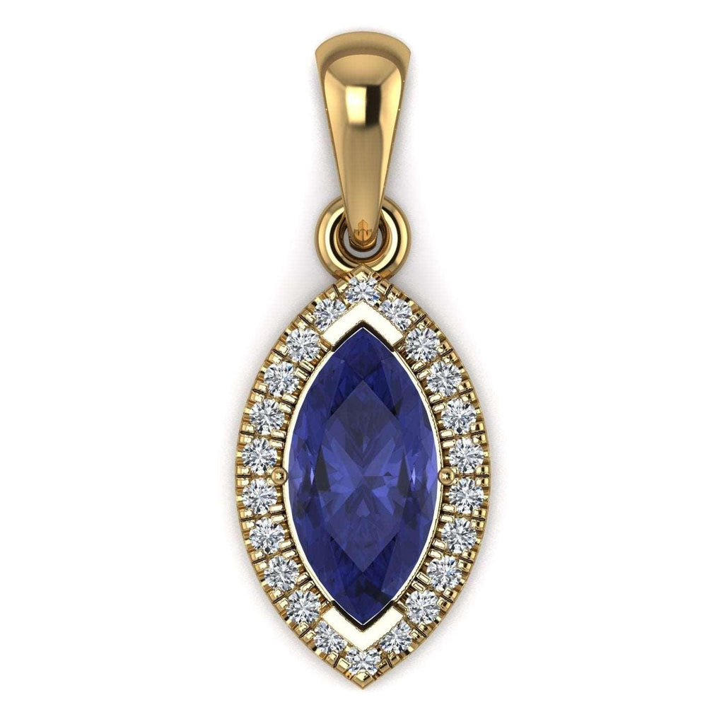 AAA Marquise Tanzanite & diamond Women's Pendant - 1.50 Carat