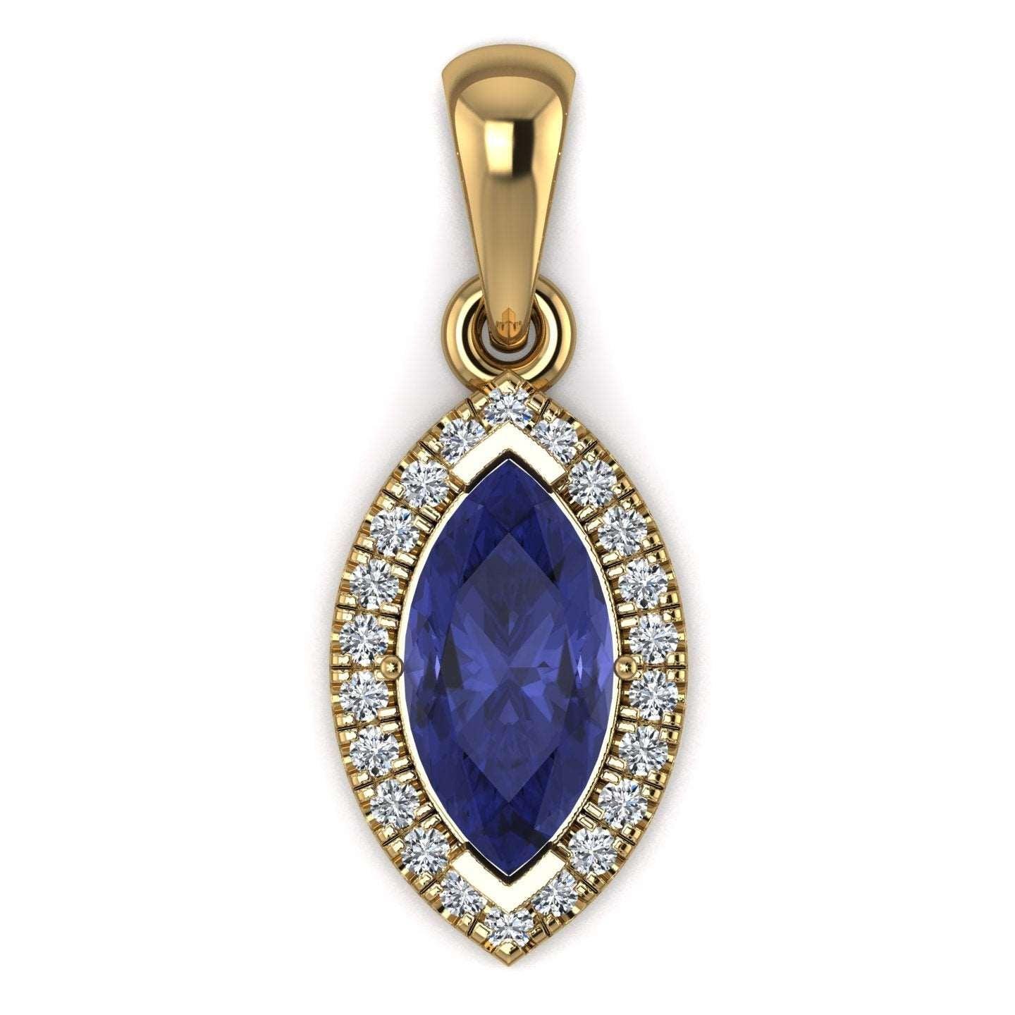 AAA Marquise Tanzanite & diamond Women's Pendant - 1.50 Carat