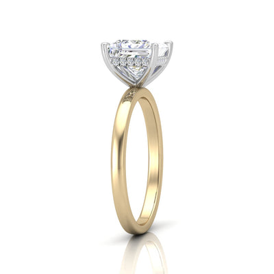 Classic Solitaire Hidden Halo Engagement Ring Princess