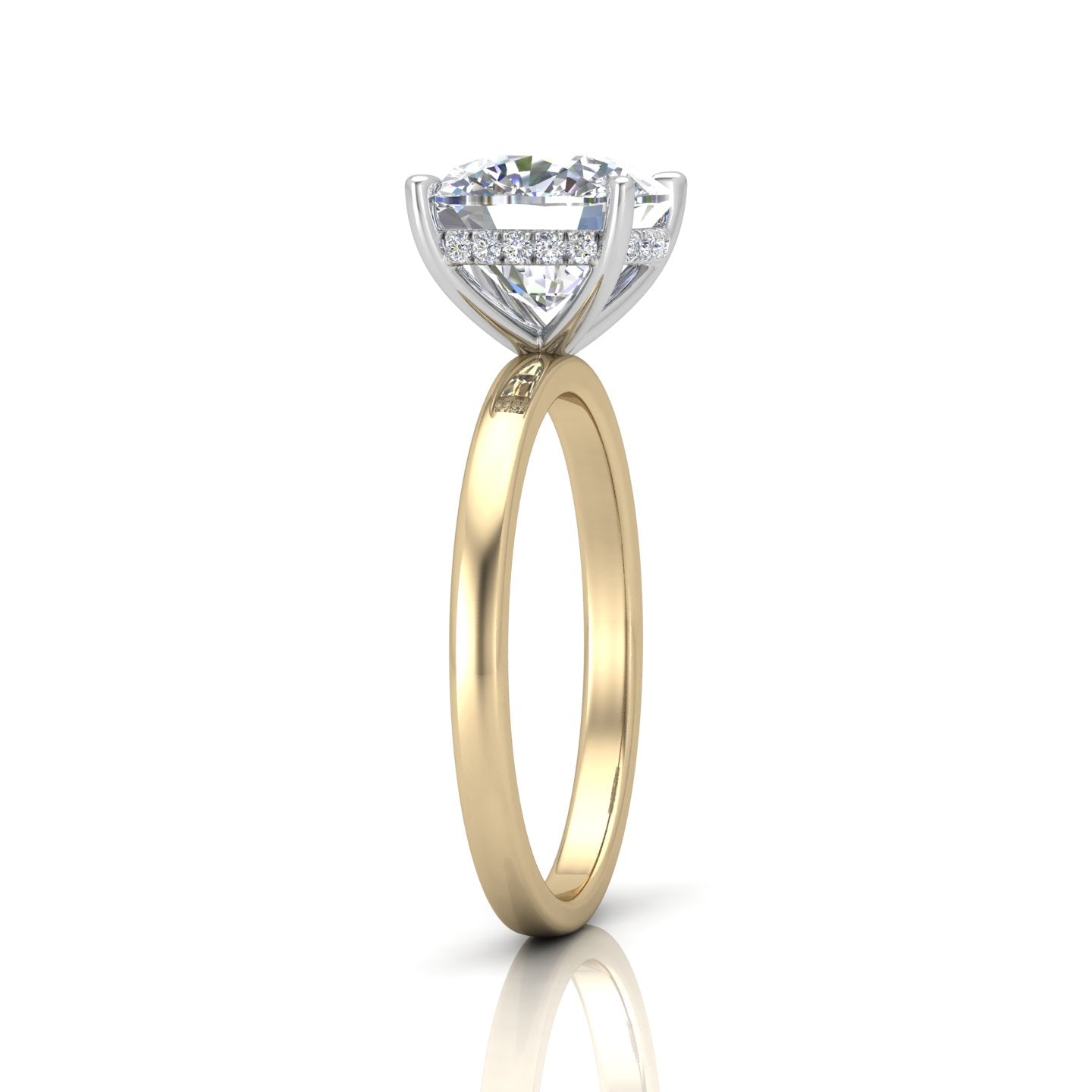 Classic Solitaire Hidden Halo Engagement Ring